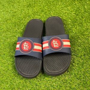 St. Louis Cardinals MLB Stripe Raised Slide Sandals‎ M (9-10)